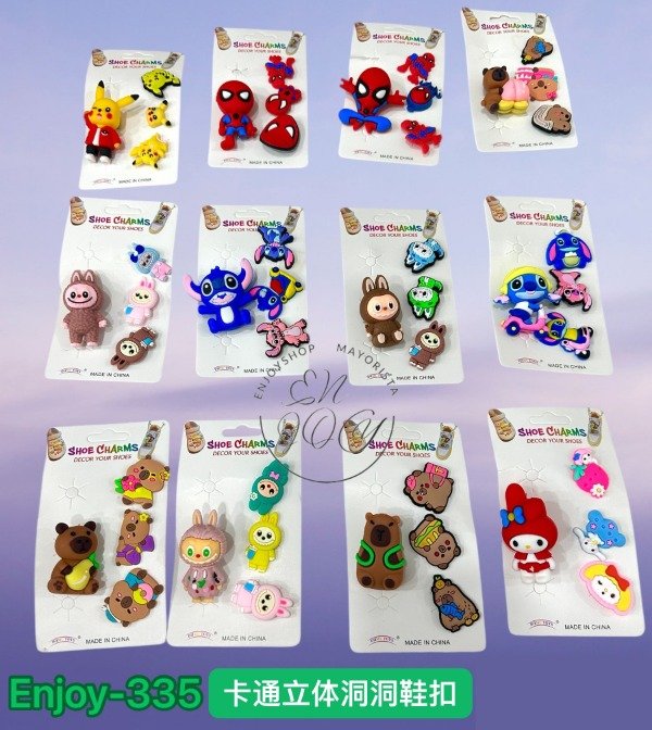BLISTER PINES PIN DE CROCS 3D SURTIDOS DISEÑOS INFANTIL ENJOY335 · 2