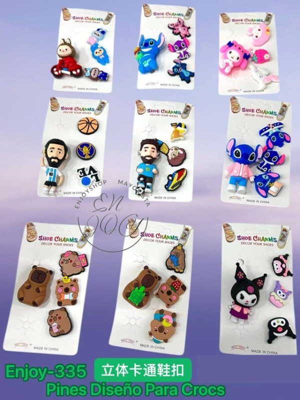 BLISTER PINES PIN DE CROCS 3D SURTIDOS DISEÑOS INFANTIL ENJOY335 · 3