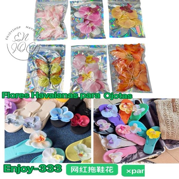 PINES PIN FLOR HAWAIANA PARA SANDALIAS OJOTAS MUJER VERANO ENJOY333 · 2