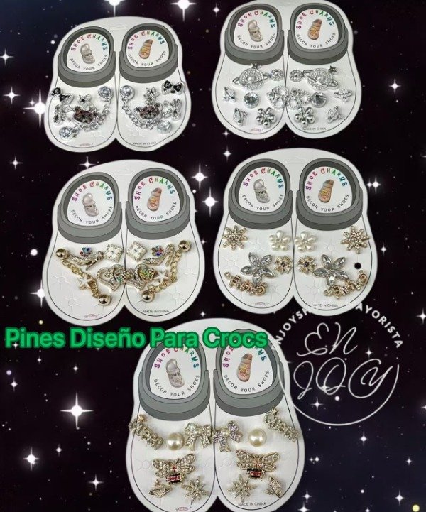 PIN PINES DE CROCS OJOTA DE METAL VARIOS ENJOY331 · 2