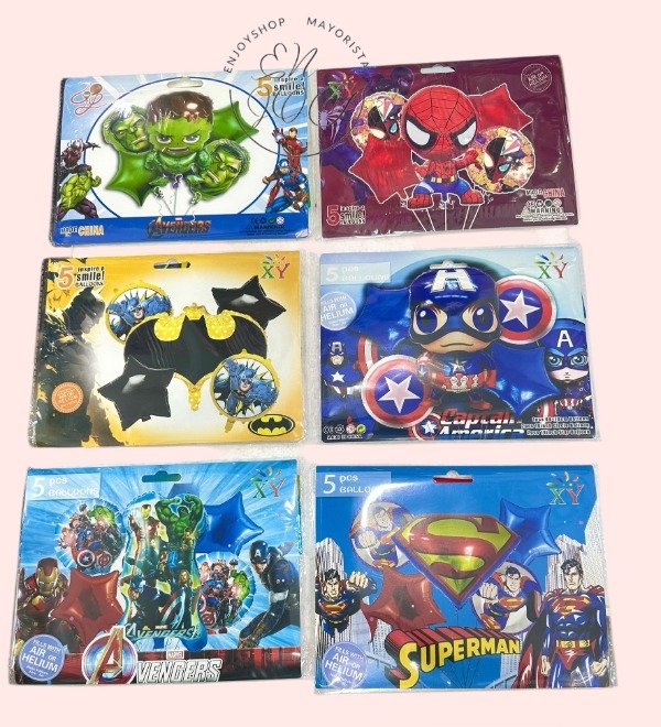 SET X 5 GLOBOS FIESTAS TEMATICOS PERSONAJES SURTIDOS INFANTIL · 4