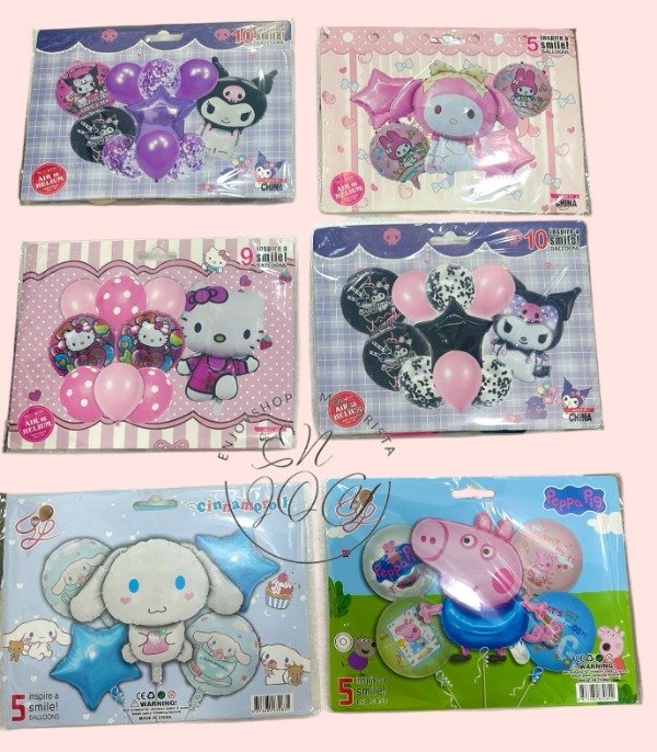 SET X 5 GLOBOS FIESTAS TEMATICOS PERSONAJES SURTIDOS INFANTIL · 5