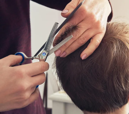 Tijera Profesionales Corte O Pulir Punto Azul Diamantes Plateado · 3