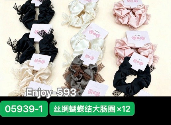 PACK X12 Lazos Elásticos Para El Cabello Banda 4 Modelos Surtidos ENJOY593 · 4