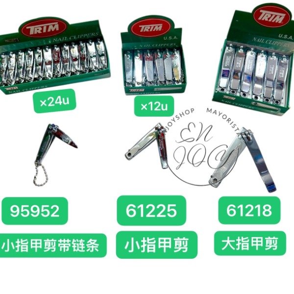 12 Corta Uñas Trim Acero Inox varios medidas · 2