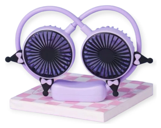 Ventilador Mini Kuromi D Cuello Portátil Flexible Recargable Violeta · 2
