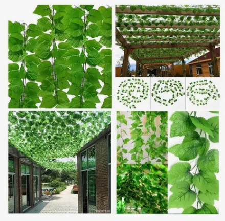 Pack x12 Enredadera Hiedra Hojas Artificial Jardin Vertical Muro · 3