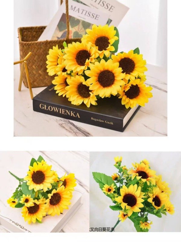 X1 GIRASOL RAMO FLOR ARTIFICIAL SUNFLOWER · 3