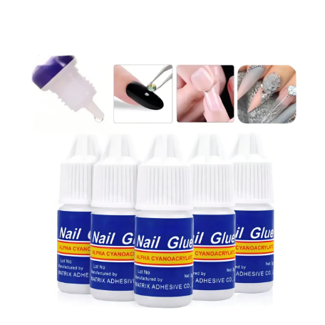 Pegamento X5 Nail Glue Para Uñas Postizas Tips Strass Gotero · 2