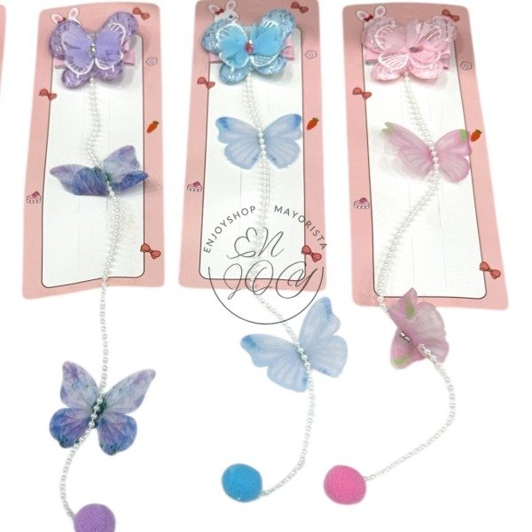 CLIPS MARIPOSA PERLAS HEBILLAS NENA · 2