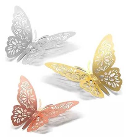Mariposas Para Torta Topper Rosa Gold Plata Decoracion ENJOY520 · 2