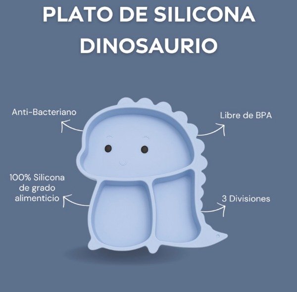PLATO DINOSAURIOS SILICONA BEBE · 3