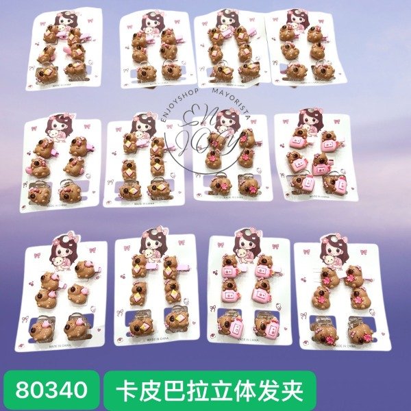 SET HEBILLAS KAWAI PERSONAJES VARIOS · 3