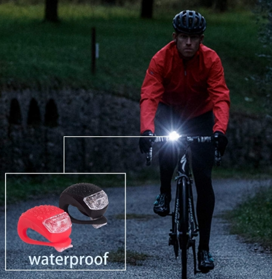 Set X 2 Luz Bicicleta Led Trasera Delantera Silicona · 2