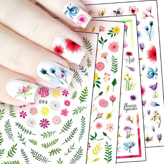 Plancha Sticker Nail Decoración De Uñas Autoadhesiva Surtidos · 2