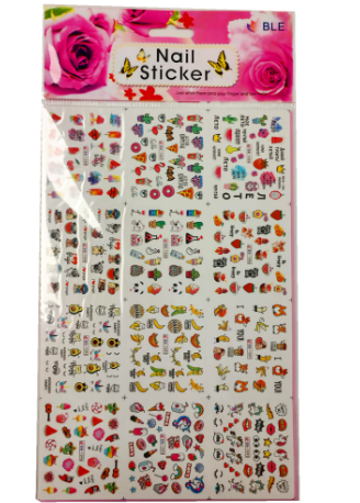 Plancha Sticker Nail Decoración De Uñas Autoadhesiva Surtidos · 3
