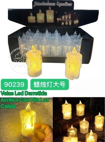 Velas Velitas Led Souvenir X 24 U Pilas Fiesta Navidad Bodas Transparente · 3