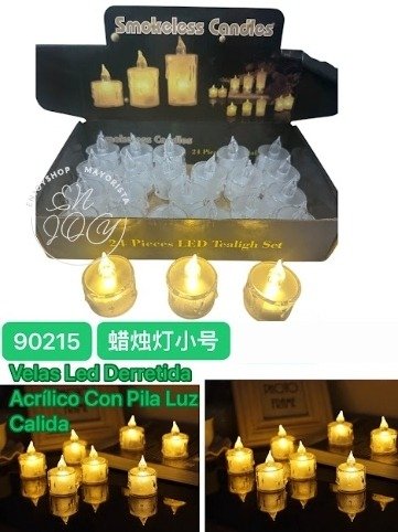 Velas Velitas Led Souvenir X 24 U Pilas Fiesta Navidad Bodas Transparente · 5