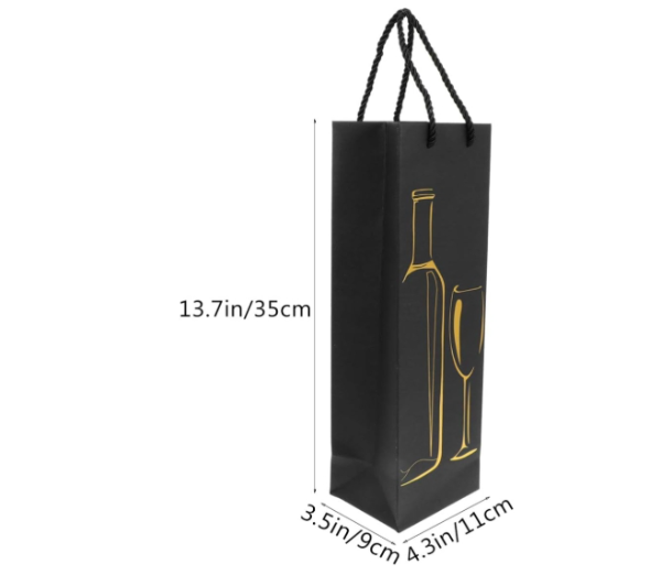 12 Bolsas Para Botella Vino Regalos Negra · 2