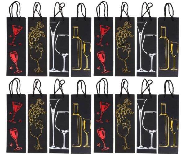 12 Bolsas Para Botella Vino Regalos Negra · 3