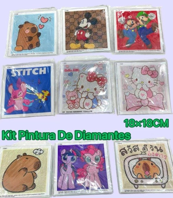 Kit Pintura Diamante Personajes 18x18cm Capibara Sanrio · 3