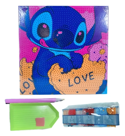 Kit Pintura De Diamantes Personajes Stitch Capibara Kitty 20x20 · 3