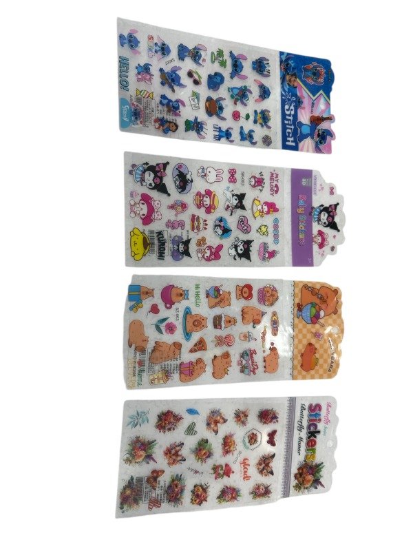 STICKER INFANTILES PERSONAJES SURTIDOS PLANCHA TRANSPARENTE · 3