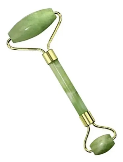 Masajeador Facial Doble Rodillos Piedra Jade Natural Color Verde · 4