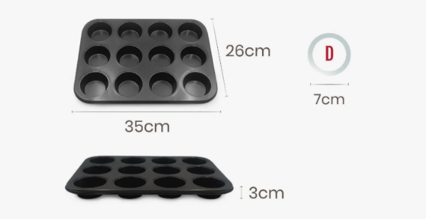 Molde Antiadherente Muffin Cupcake X12 Reposteria Teflon · 3