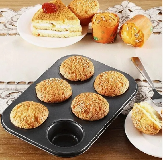 Molde Fuente Antiadherente Muffins Cupcakes X 6 Reposteria 21626 · 2