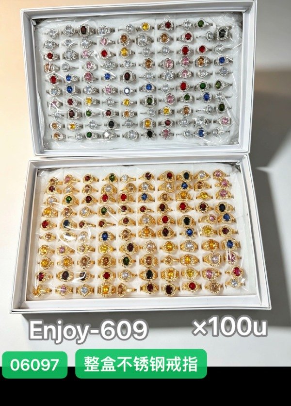 CAJA X100 ANILLOS ACERO QUIRURGICO VARIOS MODELOS ENJOY609 · 2
