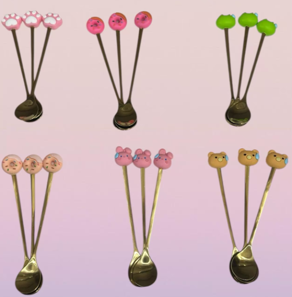 Pack X3 Cucharitas Para Te Miel Café Postre Animalito Dorado 84244 · 3